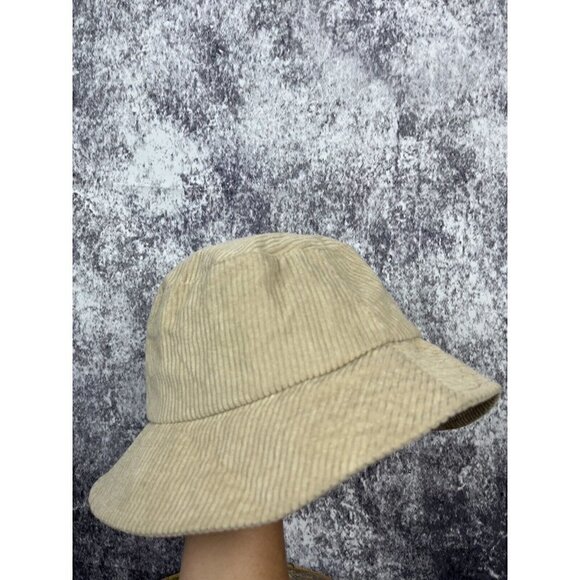 Vintage style bucket hat grandpacore velveteen corduroy tan fall winter cozy - Picture 1 of 11